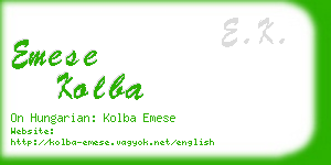 emese kolba business card